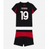Camiseta AC Milan Youssouf Fofana #19 Primera Equipación Replica 2025-26 para niños mangas cortas (+ Pantalones cortos)